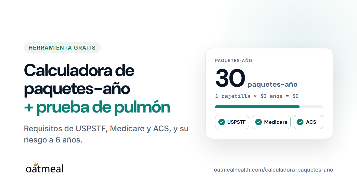Calculadora de paquetes-año y prueba de detección de cáncer de pulmón de Oatmeal Health
