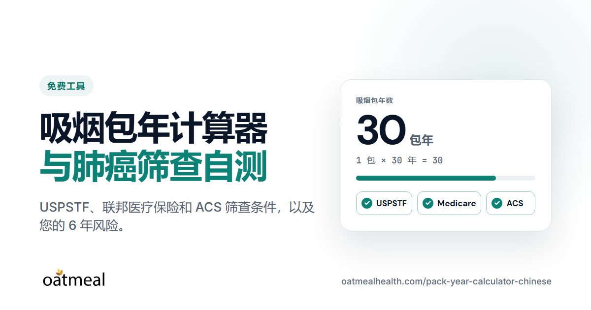Oatmeal Health 吸烟包年计算器与肺癌筛查自测