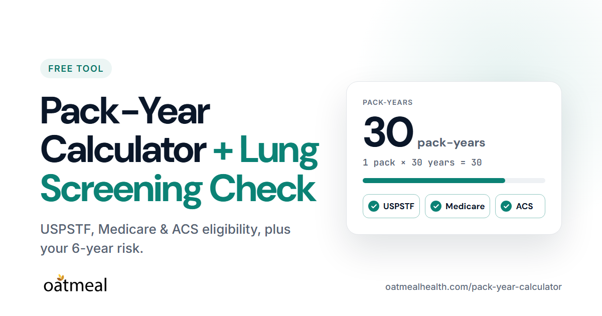 Pack-Year Calculator and Lung Screening Check by Oatmeal Health